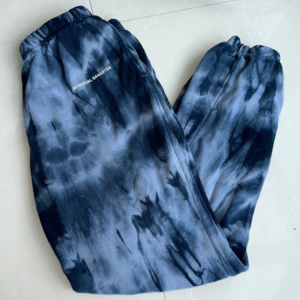 Spiritual Gangster Laguna Sweatpant Blue Tie-Dye Size Small!